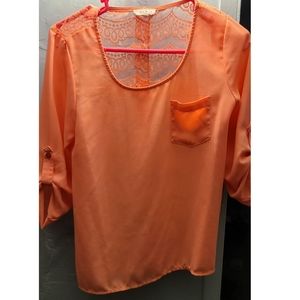Sheer orange/peach blouse
